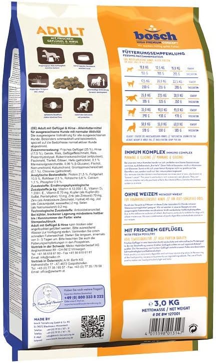 Bosch HPC Adult Trockenfutter fuer Hunde mit frischem Gefluegel und Hirse