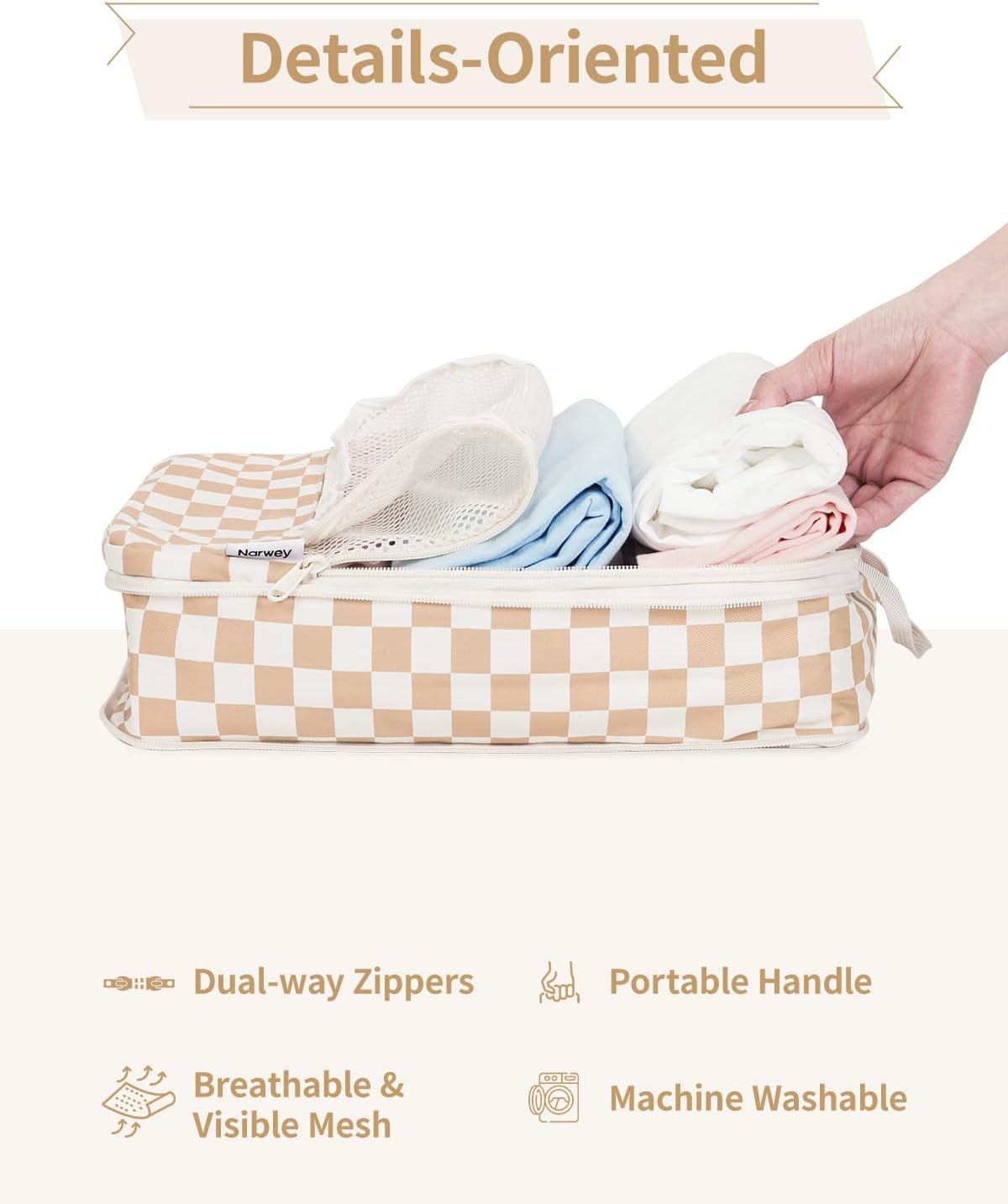 6-teiliges Packwuerfel Set Kompressions Organizer Koffer Reise Taschen