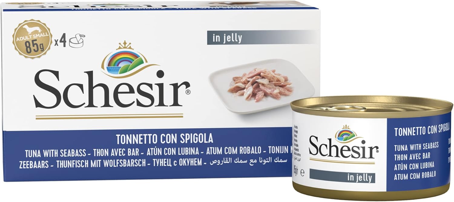 Schesir Dog Hundefutter nass verschiedene Sorten Huehnerfilet mit Lamm 6x4x85g