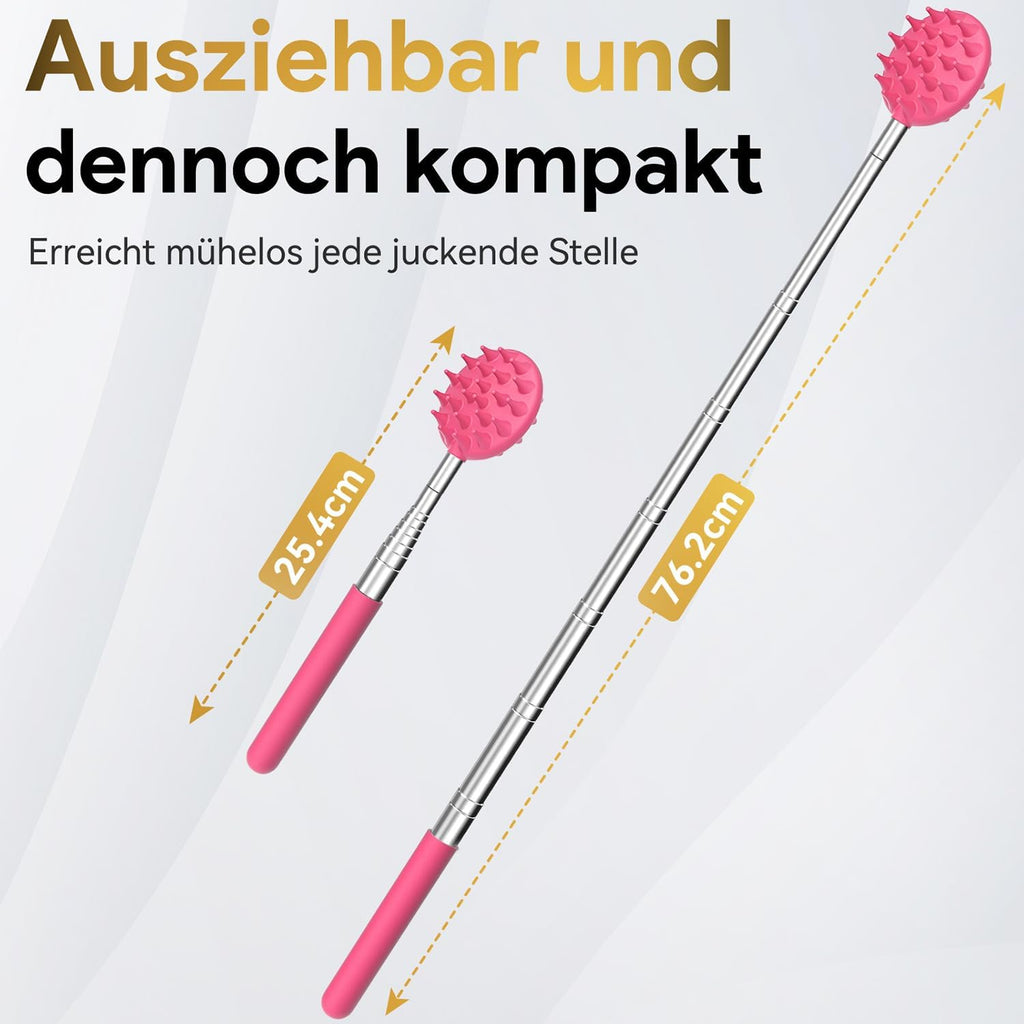 Rueckenkratzer ausziehbar 5 Koepfe Edelstahl - verstellbar, Geschenkidee