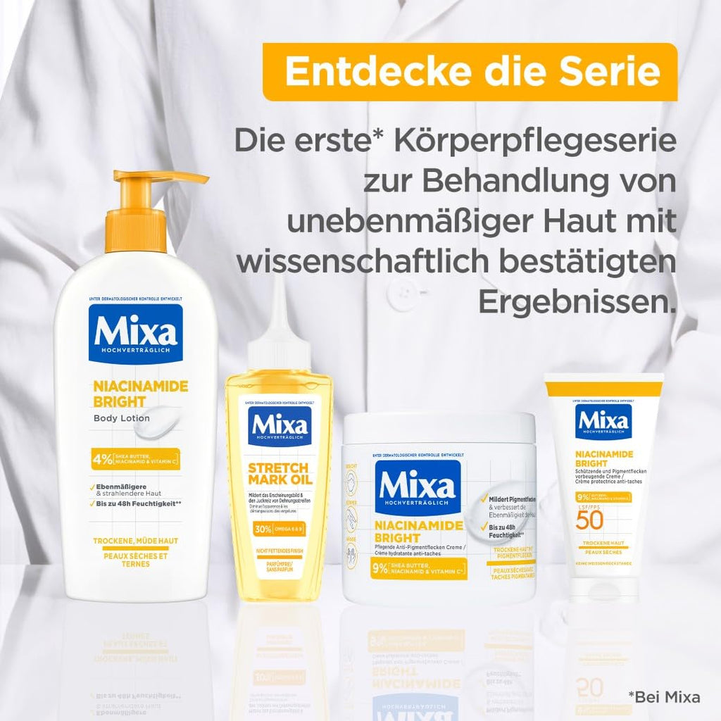 Mixa Anti-Pigmentflecken Creme LSF 50 fuer trockene Haut Niacinamid