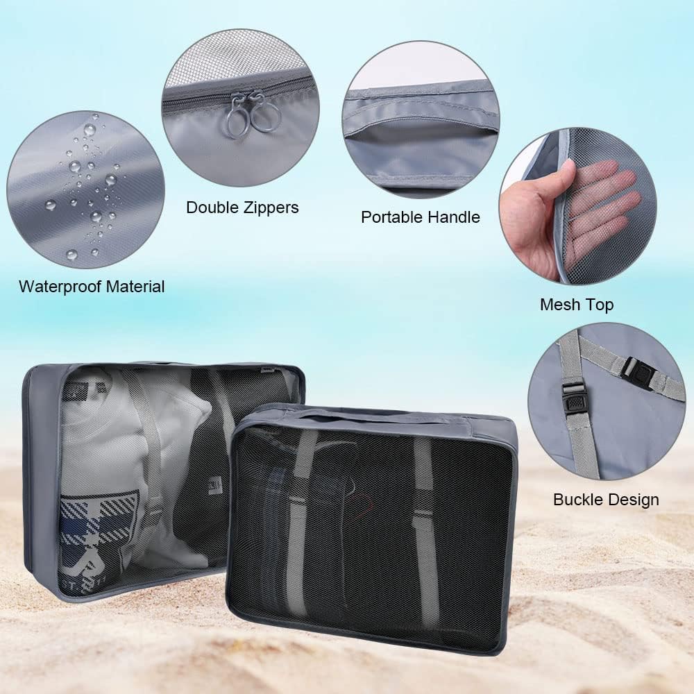 Koffer Organizer Set 8-teilig Reise Packwuerfel Kleider Schuhbeutel