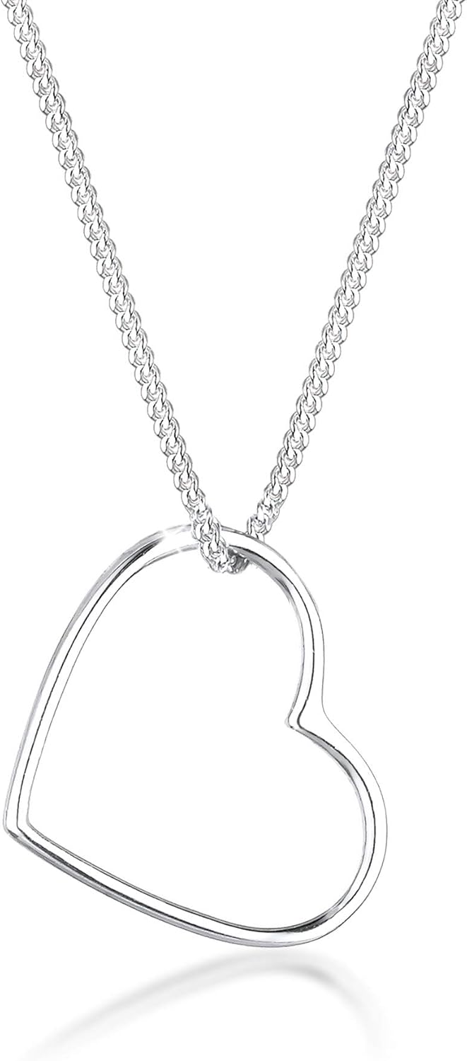 Elli 925 Silber Damen Halskette Herz Anhaenger