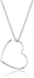 Elli 925 Silber Damen Halskette Herz Anhaenger