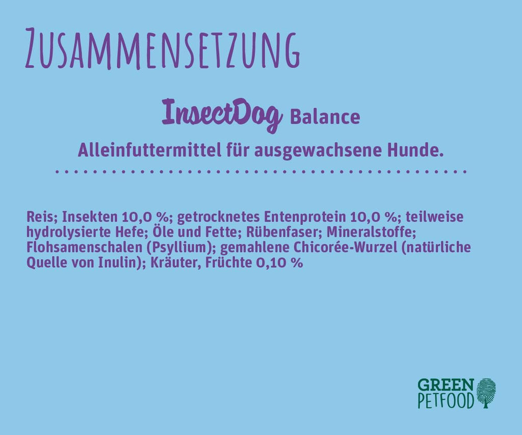 Green Petfood InsectDog Vitality Adult Hunde Trockenfutter Insekten Ente -7