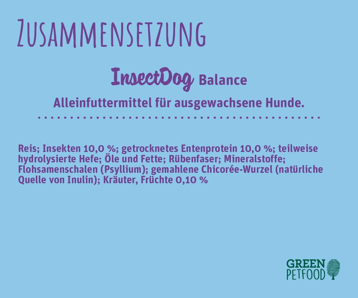 Green Petfood InsectDog Vitality Adult Hunde Trockenfutter Insekten Ente -7