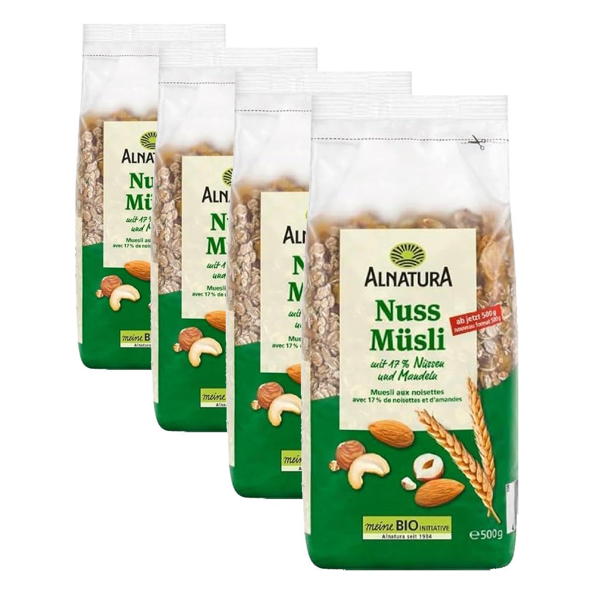 Bio Nussmuesli mit Mandeln und Nuessen Fruehstuecks-Muesli