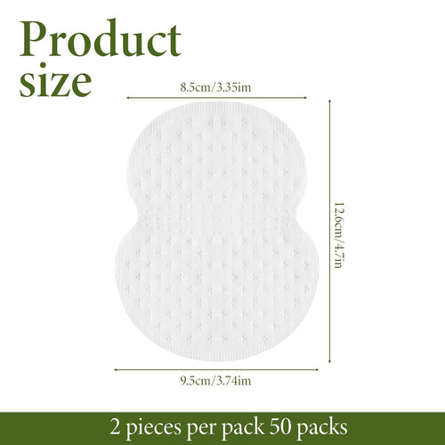 100 Stueck Selbstklebende Achselpads gegen Schweiss - Unsichtbar, Komfortabel