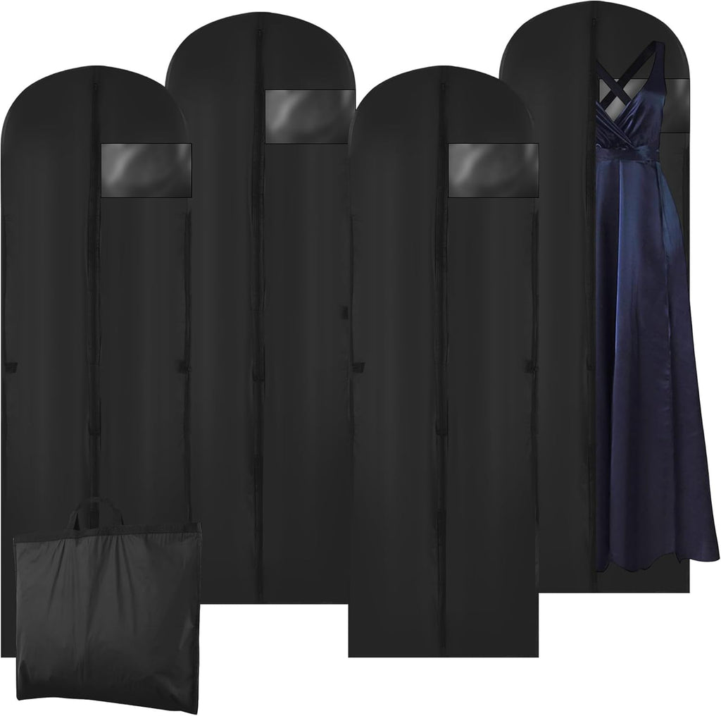2er Set Kleidersaecke 180x60 cm faltbar staubdicht Schwarz