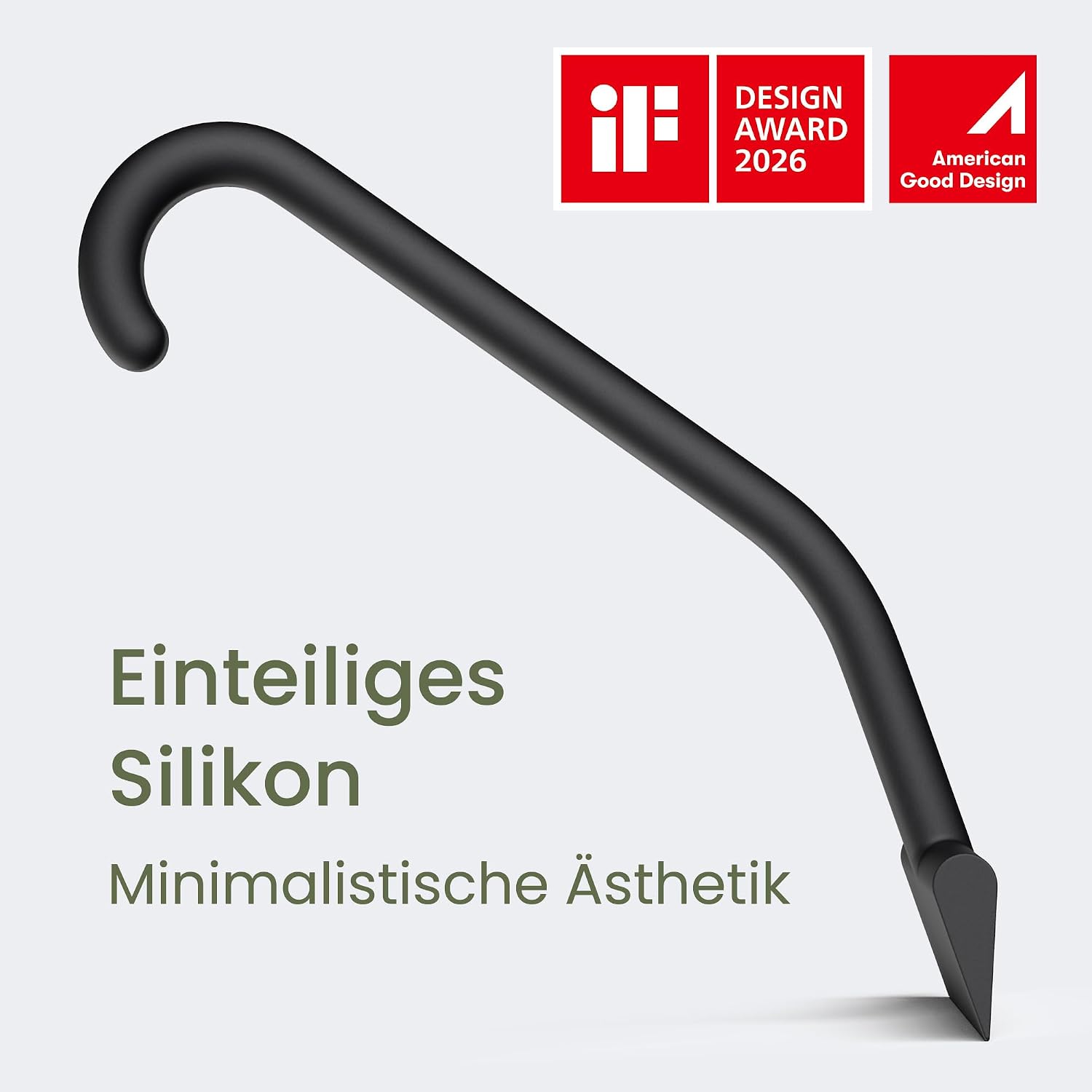 Duschabzieher Silikon 25 cm Schwarz mit Haken fuer Dusche und Fenster