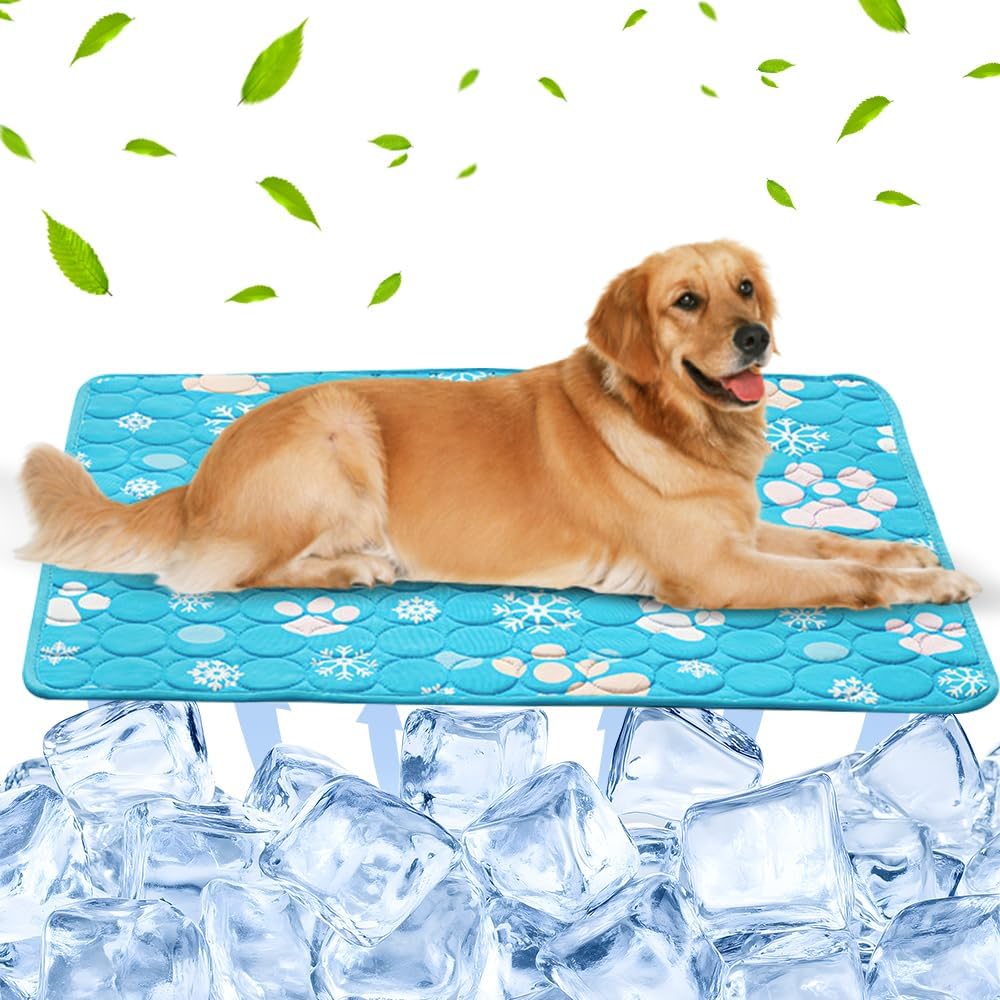 Kühlmatte Hund 100x70 cm selbstkühlend waschbar ungiftig für Zuhause Auto