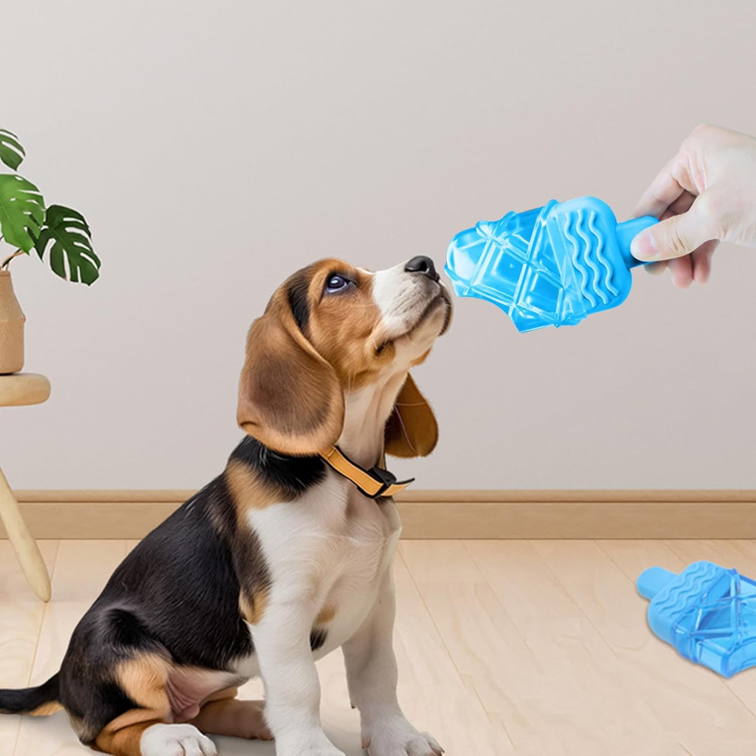 Kuehlspielzeug Hund EIS am Stiel gefrierbar robust Blau fuer kleine und mittelgross