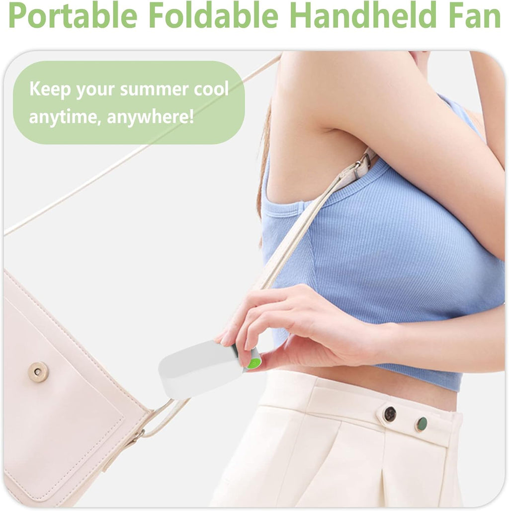 Hianjoo USB Mini Handventilator wiederaufladbar faltbar Standfunktion gruen 2 Ges