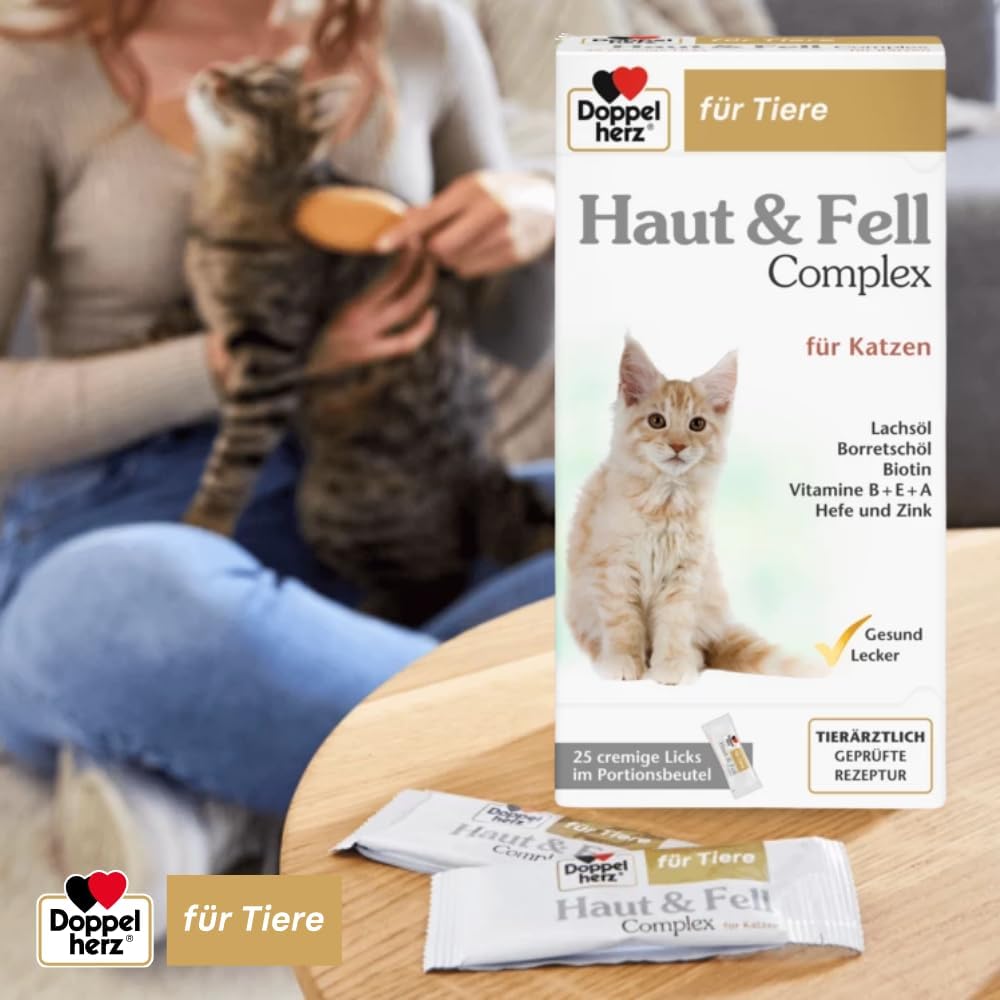 Doppelherz Haut & Fell Complex Katze Omega 3 6 25 Licks Snack