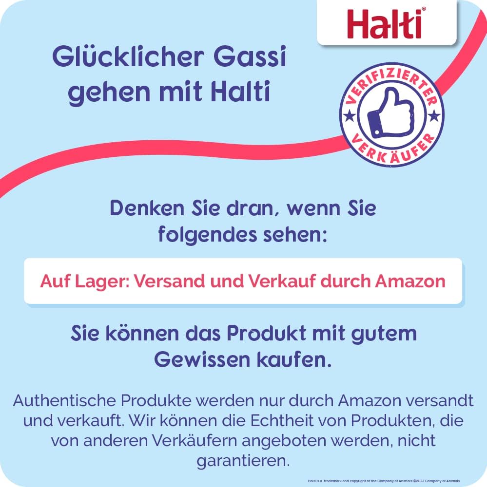 HALTI Hundeleine Groesse S-L Schwarz Neoprengriff reflektierend