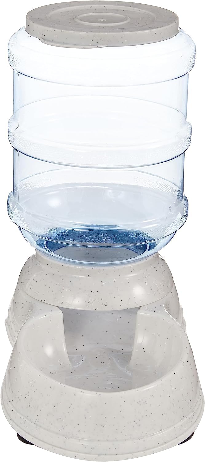 Amazon Basics Futter- und Wasserspender S transparent fuer Hunde Katzen