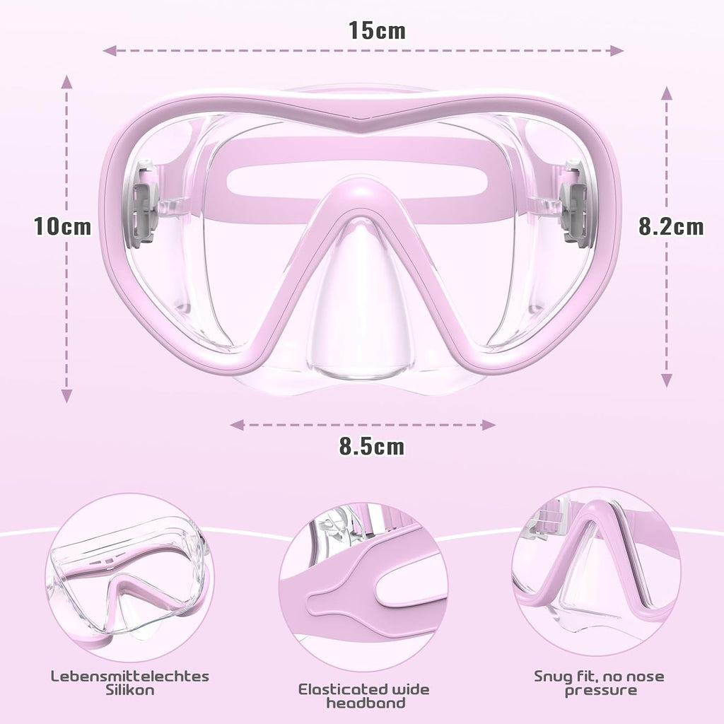 Kinder Schwimmbrille 180° Panorama Taucherbrille Anti-Beschlag Auslaufsicher