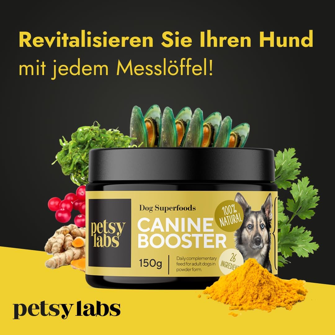 Canine Booster Pulver mit Gruenlippmuschel-Extrakt und 26 Wirkstoffen