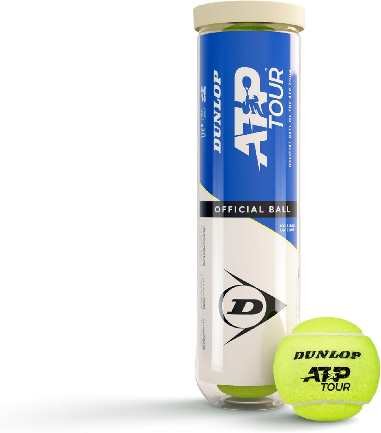 Dunlop ATP Tour Tennisbaelle 4er Dose fuer Sandplatz Hartplatz Rasen
