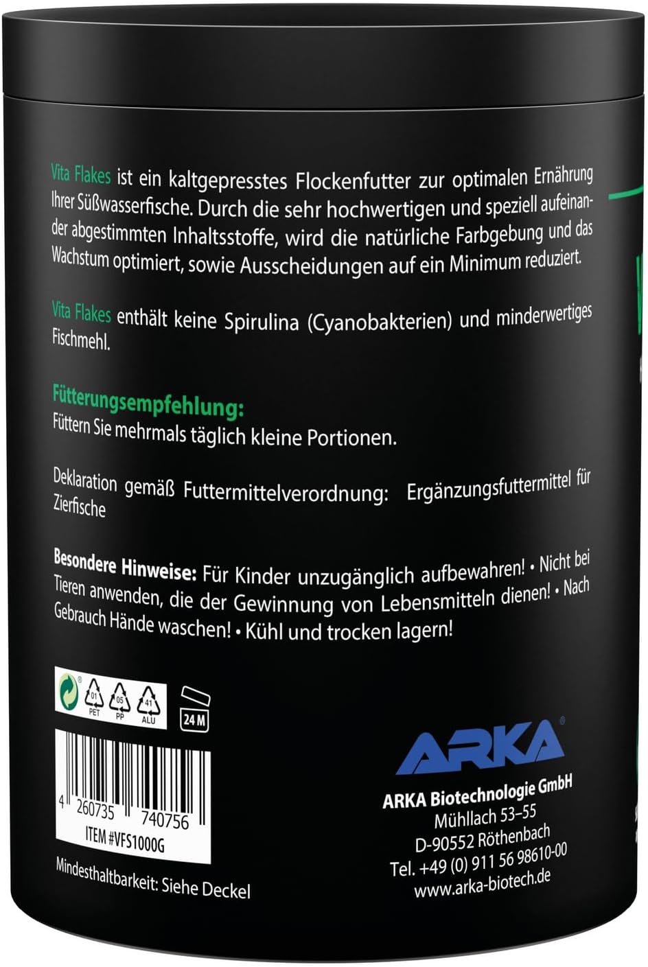 ARKA Vita Flakes Flockenfutter Zierfische kaltgepresst Farbenpracht
