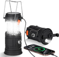 HOTUT Solar Campinglampe 3200 mAh faltbar LED mit Handkurbel USB Wasserdicht