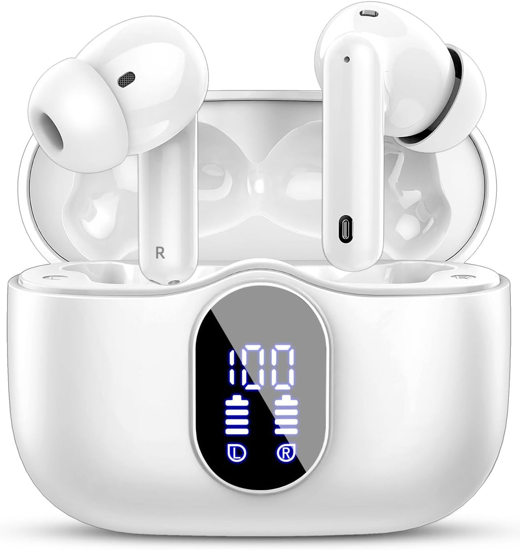 Btootos Bluetooth 5.3 In-Ear Kopfhoerer Sport ENC 40h Akkulaufzeit LED Anzeige Hi