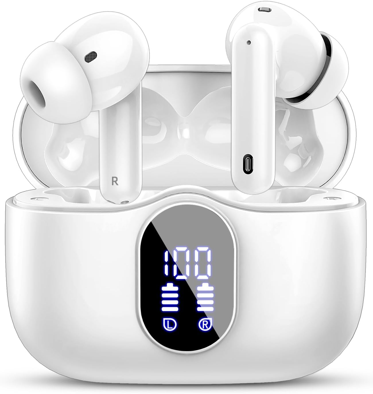 Btootos Bluetooth 5.3 In-Ear Kopfhoerer Sport ENC 40h Akkulaufzeit LED Anzeige Hi