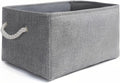 Aufbewahrungsbox Leinen mit Seilgriffen, waschbar, Grau, S-XXL