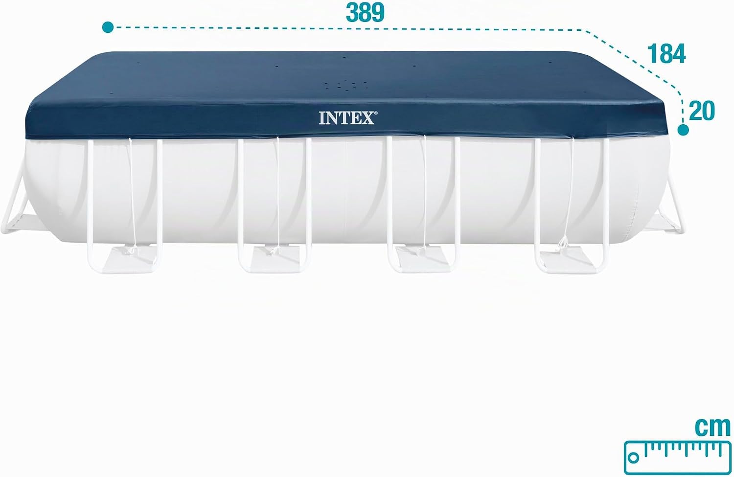 Intex Abdeckplane rechteckig 389 x 184 cm fuer Frame Pool Winter Sommer