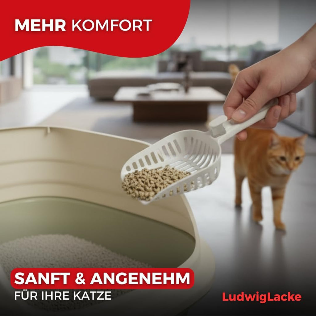 Offenes Katzenklo mit Katzenschaufel 26,5x47,7x38,7 cm Kunststoff