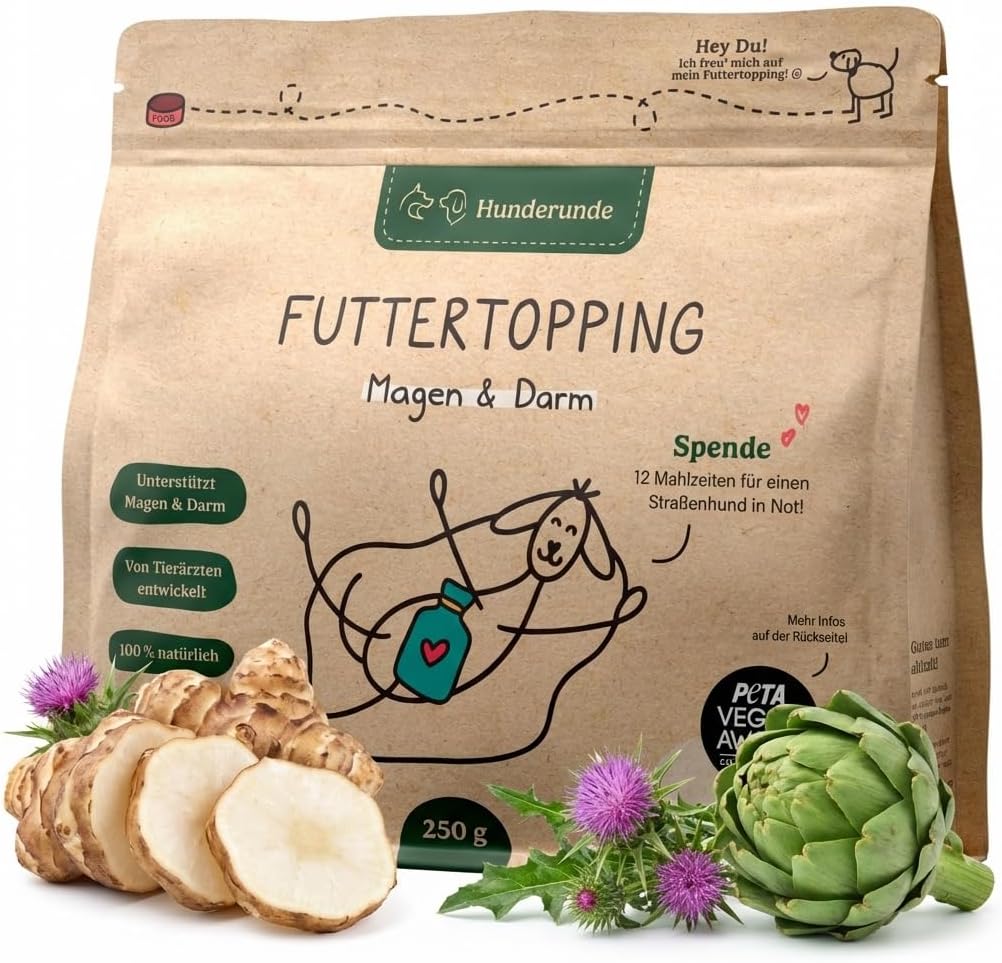 Futtertopping Magen und Darm 250g mit Praebiotika fuer Hunde verschiedene Sorten