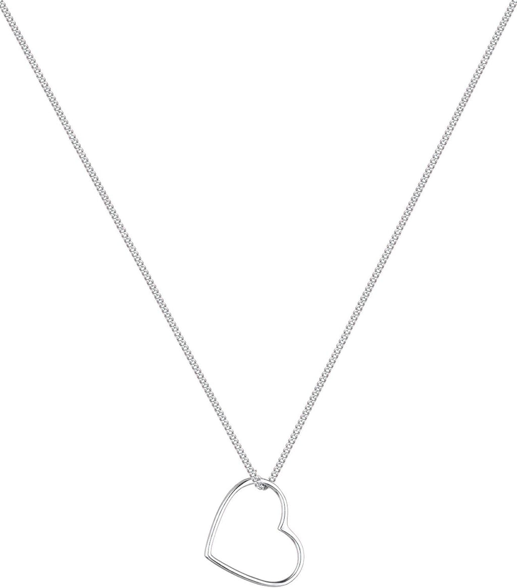 Elli 925 Silber Damen Halskette Herz Anhaenger