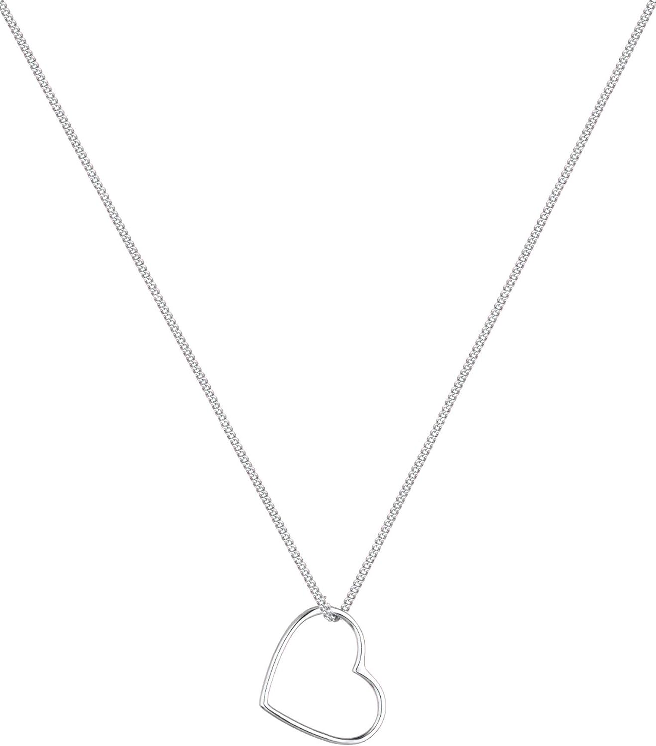 Elli 925 Silber Damen Halskette Herz Anhaenger