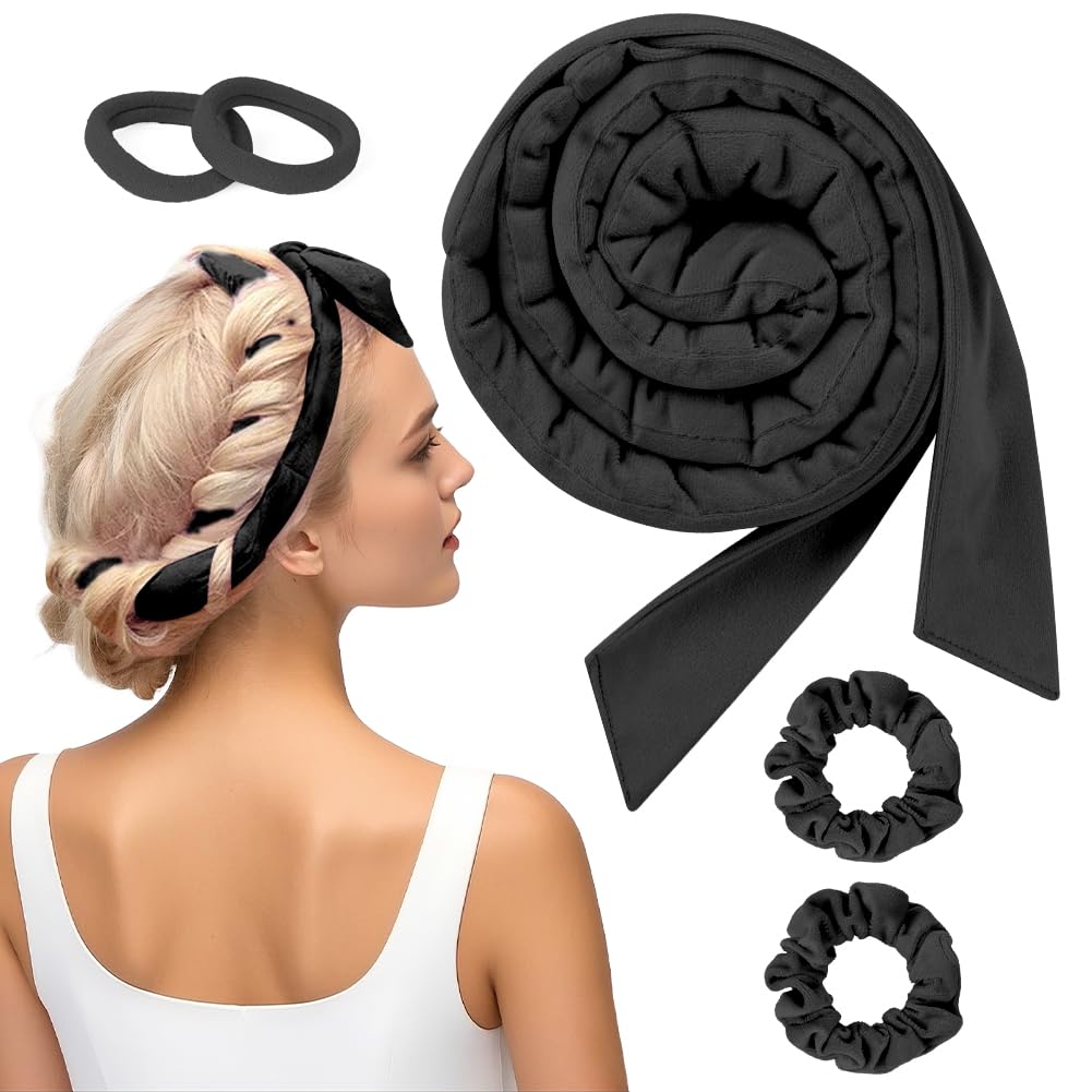 5er Set Heatless Curls Samt Lockenwickler Beige - Locken ohne Hitze