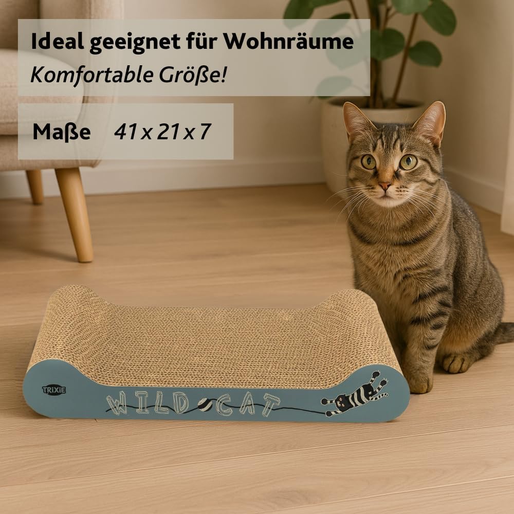TRIXIE Kratzpappe Wild Cat 41x24x7 cm mit Katzenminze Kratzbrett