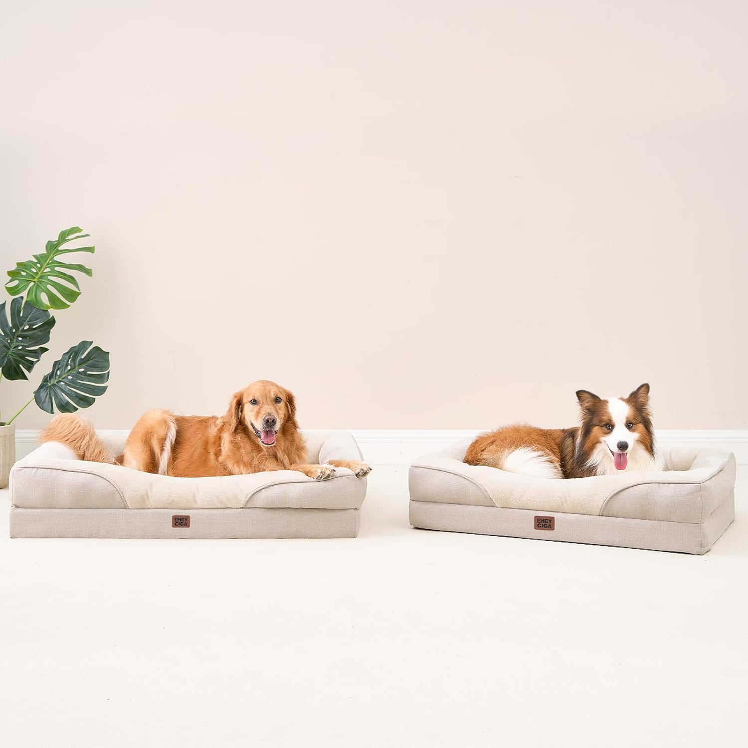 Orthopaedisches Hundebett 91×68×17,5 cm Memory Foam waschbar 16,5cm-19cm