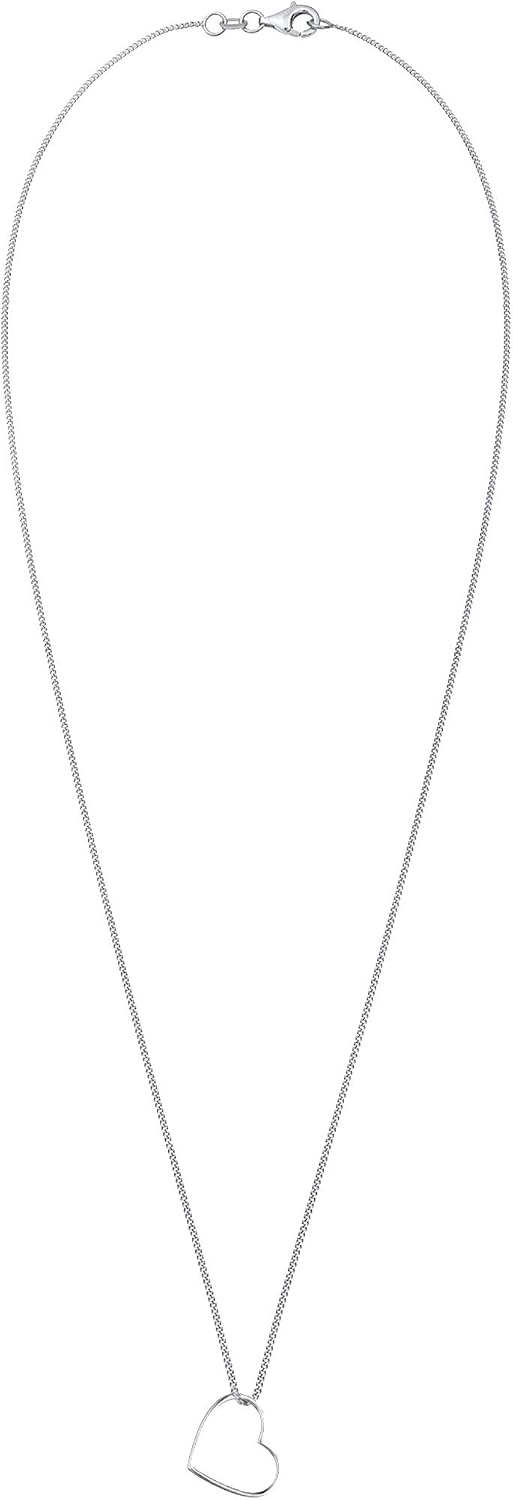 Elli 925 Silber Damen Halskette Herz Anhaenger