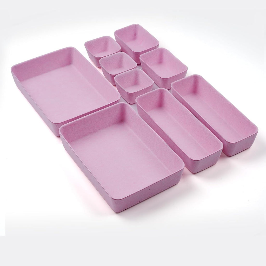 Filz Schubladen-Organizer 9er Set, Aufbewahrungsboxen 4 Groessen fuer Buero Tisch