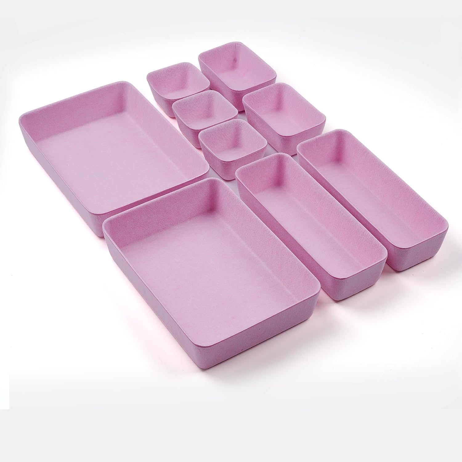 Filz Schubladen-Organizer 9er Set, Aufbewahrungsboxen 4 Groessen fuer Buero Tisch