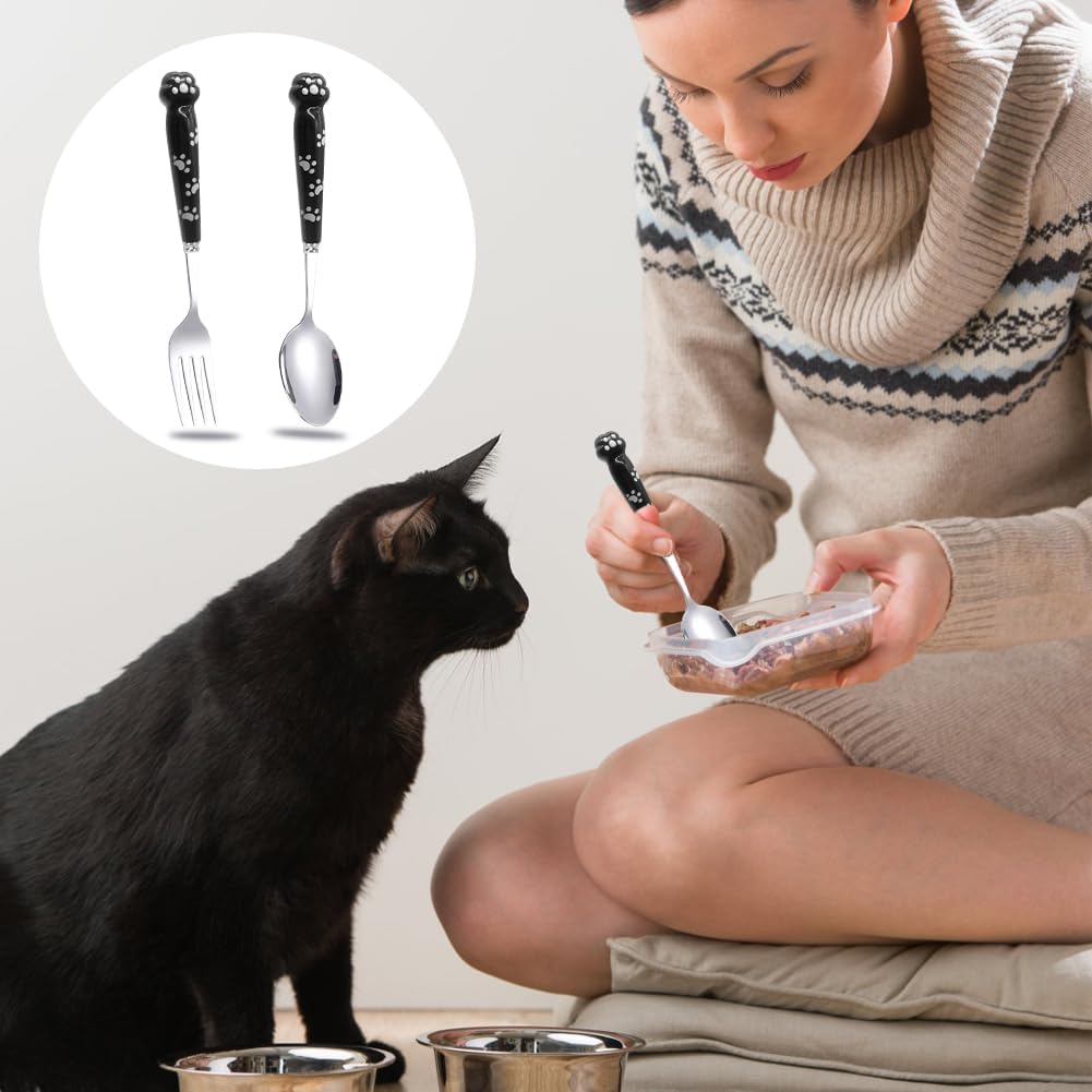 Futternapf Löffel Edelstahl 19,5 cm für Nassfutter Katze Hund