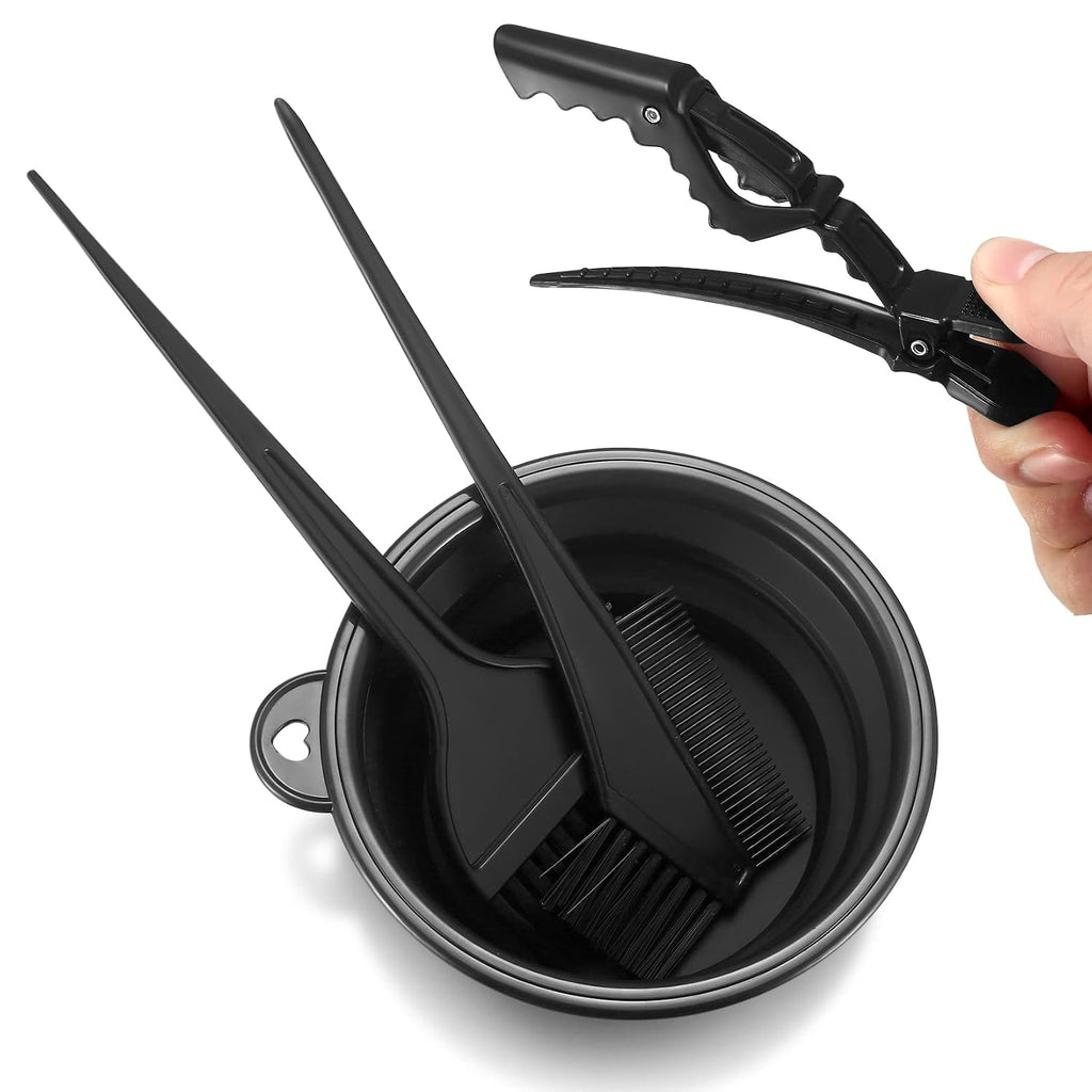 Haarfaerbe Set 9-teilig mit Pinsel Kamm Schale Handschuhe Buerste
