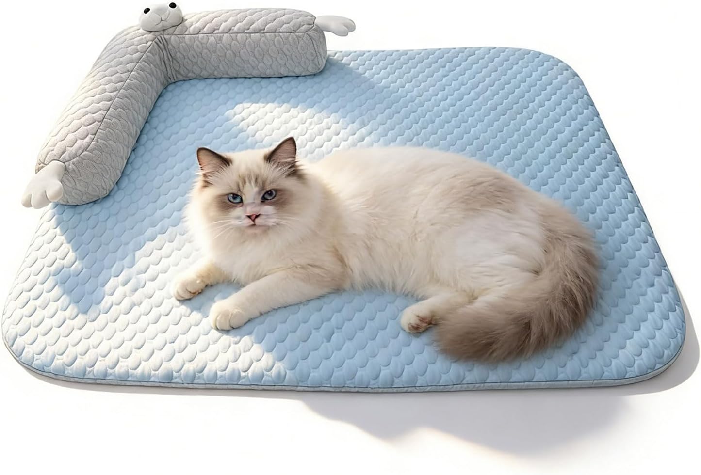 Katzen Kuehlmatte 45×35 cm L‑foermig waschbar Katzenbett Haustierkissen 35cm-60cm