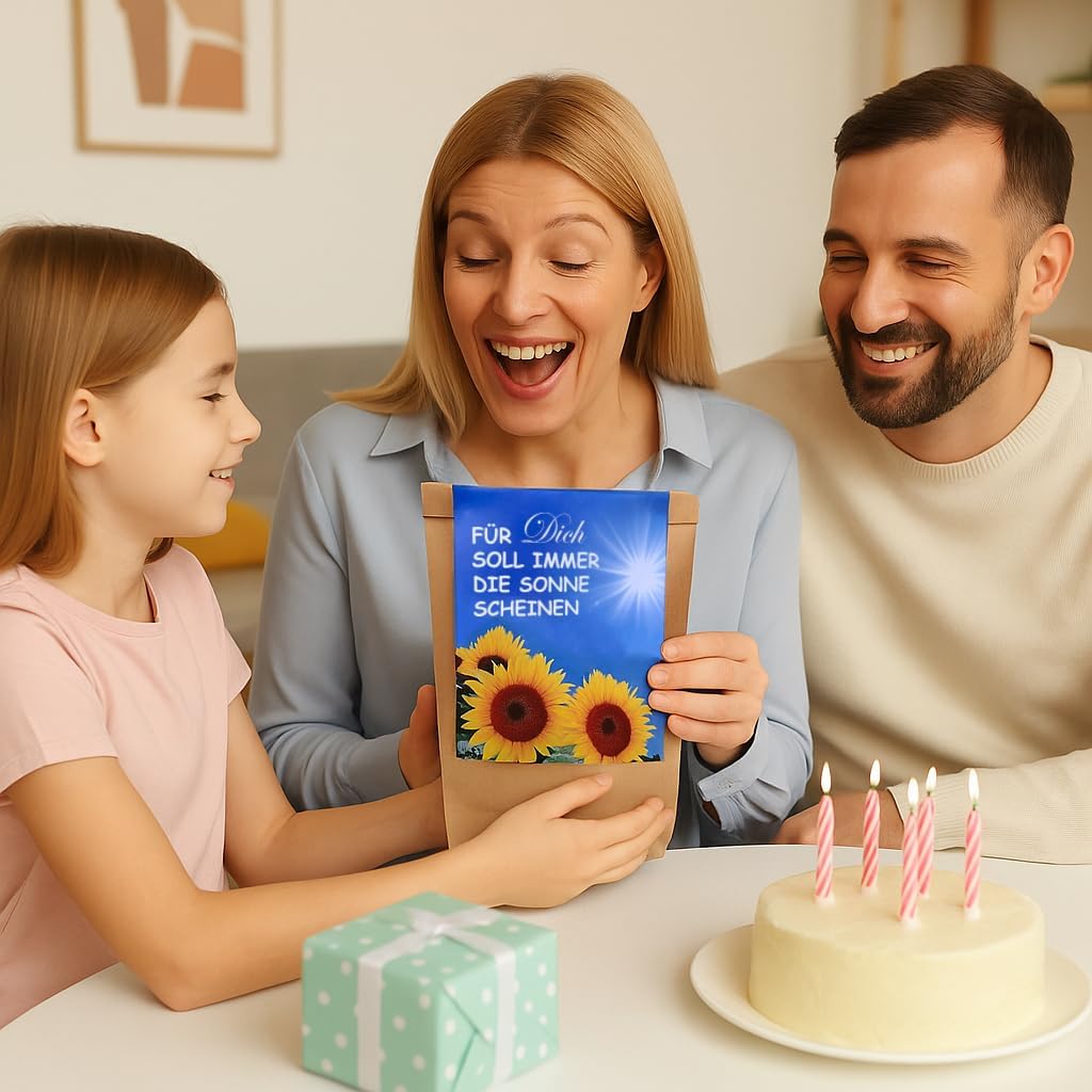 Sonnenblumen Anzuchtset Pflanzset Geschenk fuer Frauen mit Zubehoer