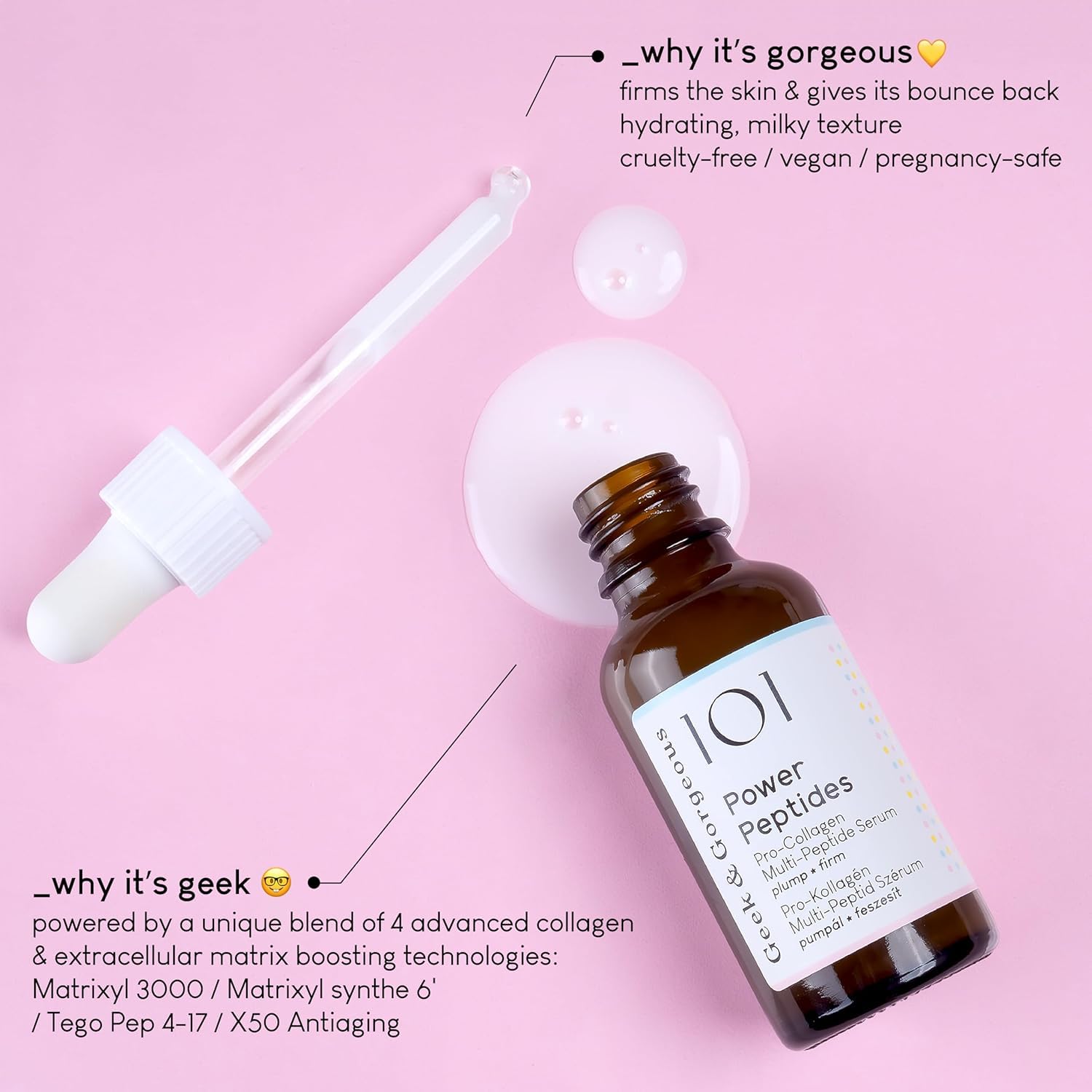Geek & Gorgeous Power Peptides Serum 30 ml Anti-Aging Multi-Peptid Kollagen