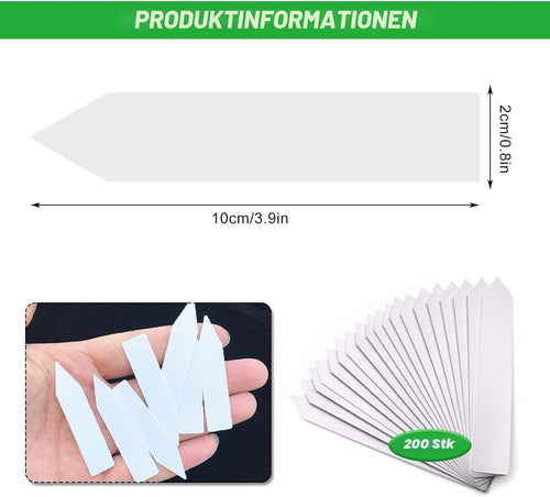 200er Set Pflanzenschilder Kunststoff 10x2 cm wetterfest Pflanzenstecker