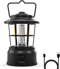 Lepro LED Retro Campinglampe wiederaufladbar dimmbar Powerbank IPX4 schwarz