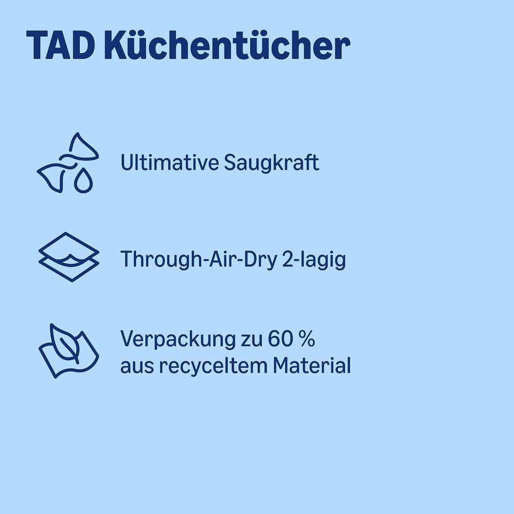 Kuechenrolle 32 Rollen extra saugfaehig Haushaltspapier 3-lagig