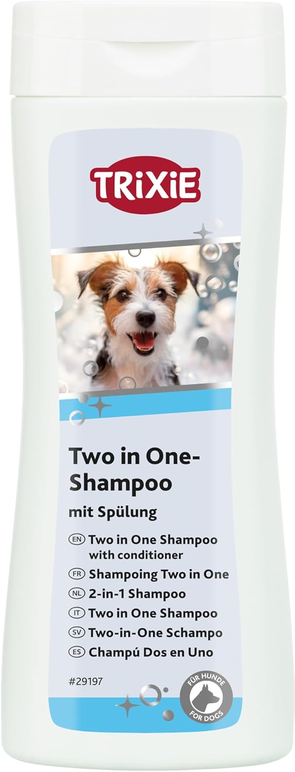 Trixie 2‑in‑1 Shampoo mit Spuelung 250 ml D‑Panthenol Jojobaoel fuer Fell