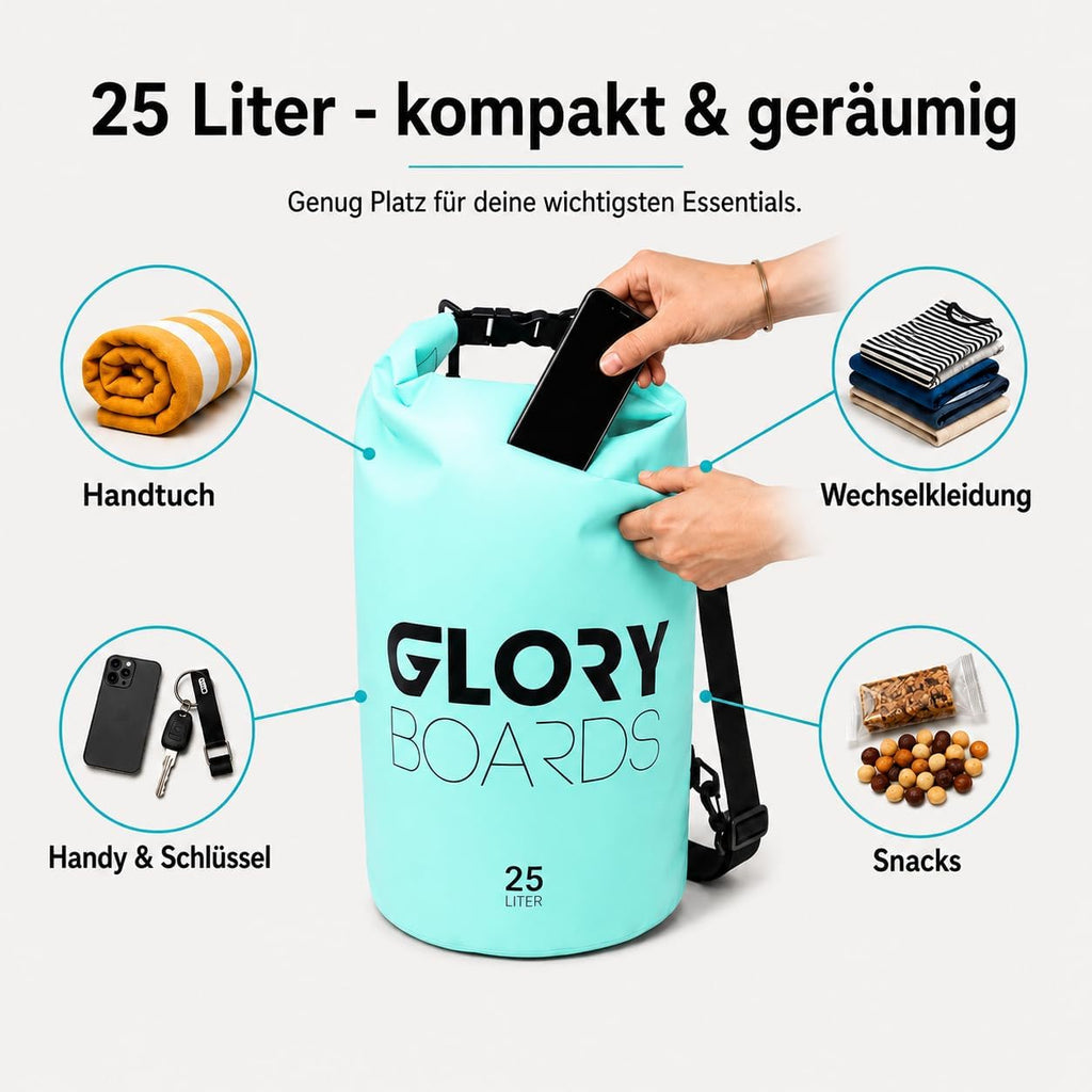 Glory Boards Dry Bag Rucksack wasserdicht Schultergurt Schwimmen Kajak