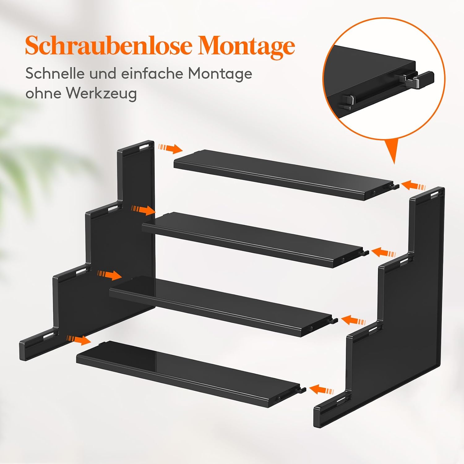 Lifewit Acryl Display 4 Ebenen Schwarz 30 cm - 2er-Set - 22,8cm-30,5cm